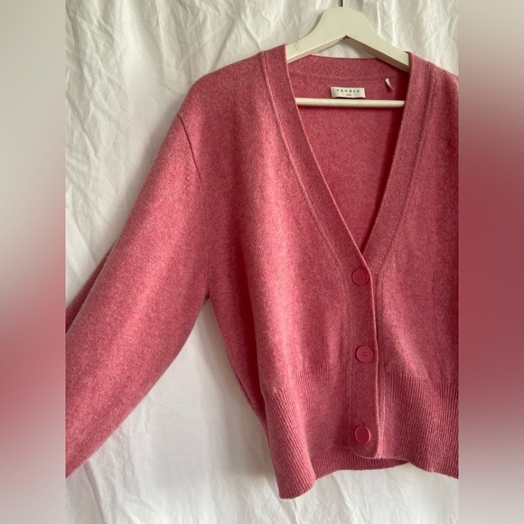 Sandro Paris Wool V-Neck Sweater Cardigan Size Medium - Picture 5 of 13